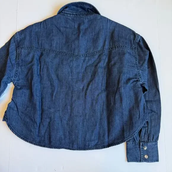 NEW Gap Kids Oversized Denim Western Shirt Medium 8 - Picture 11 of 11